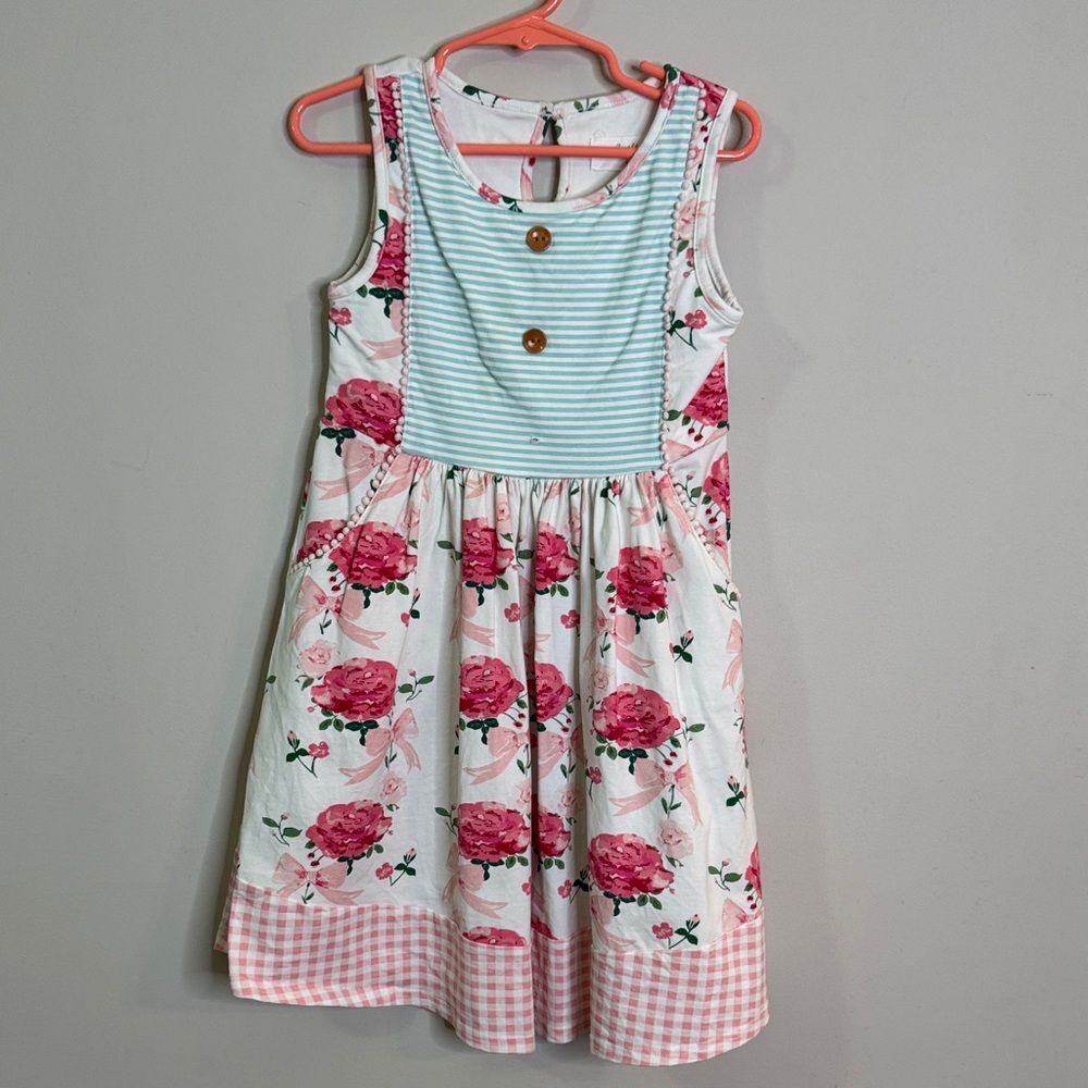 SweetHoney Pink Floral Dress size 6Y